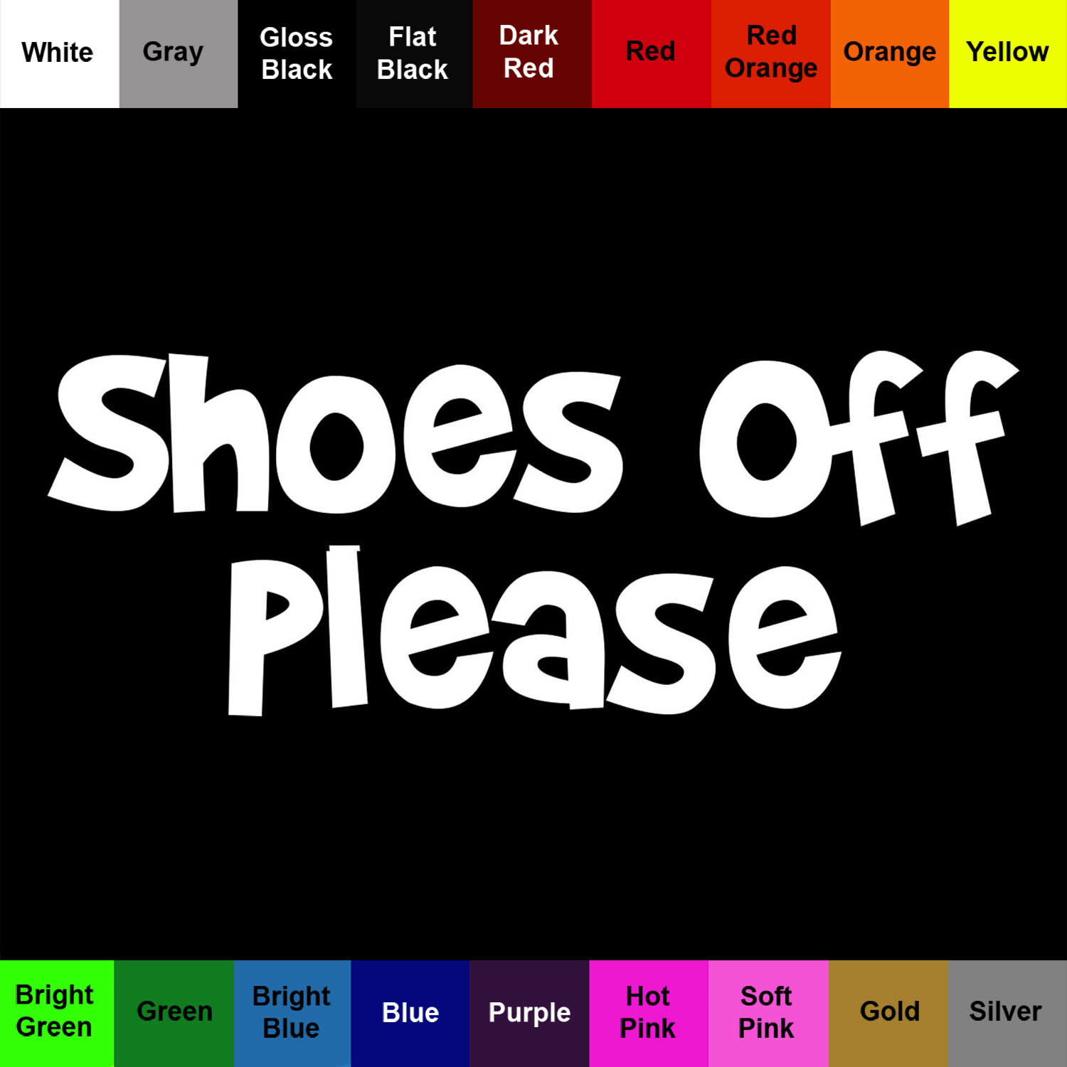 Shoes Off Sticker Please Decal – Courtesy Rule Window Sign Sticker
