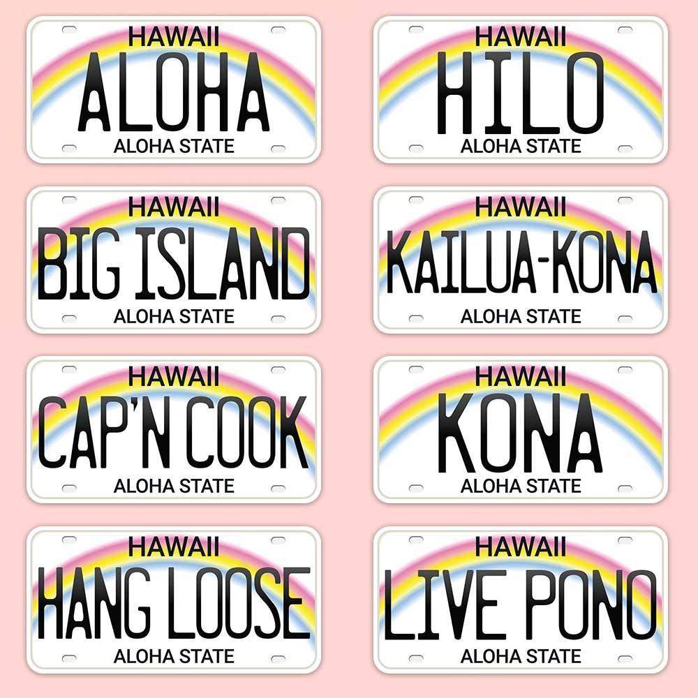 Hawaii License Plate Sticker – Choose Your City or Hawaiian Phrase
