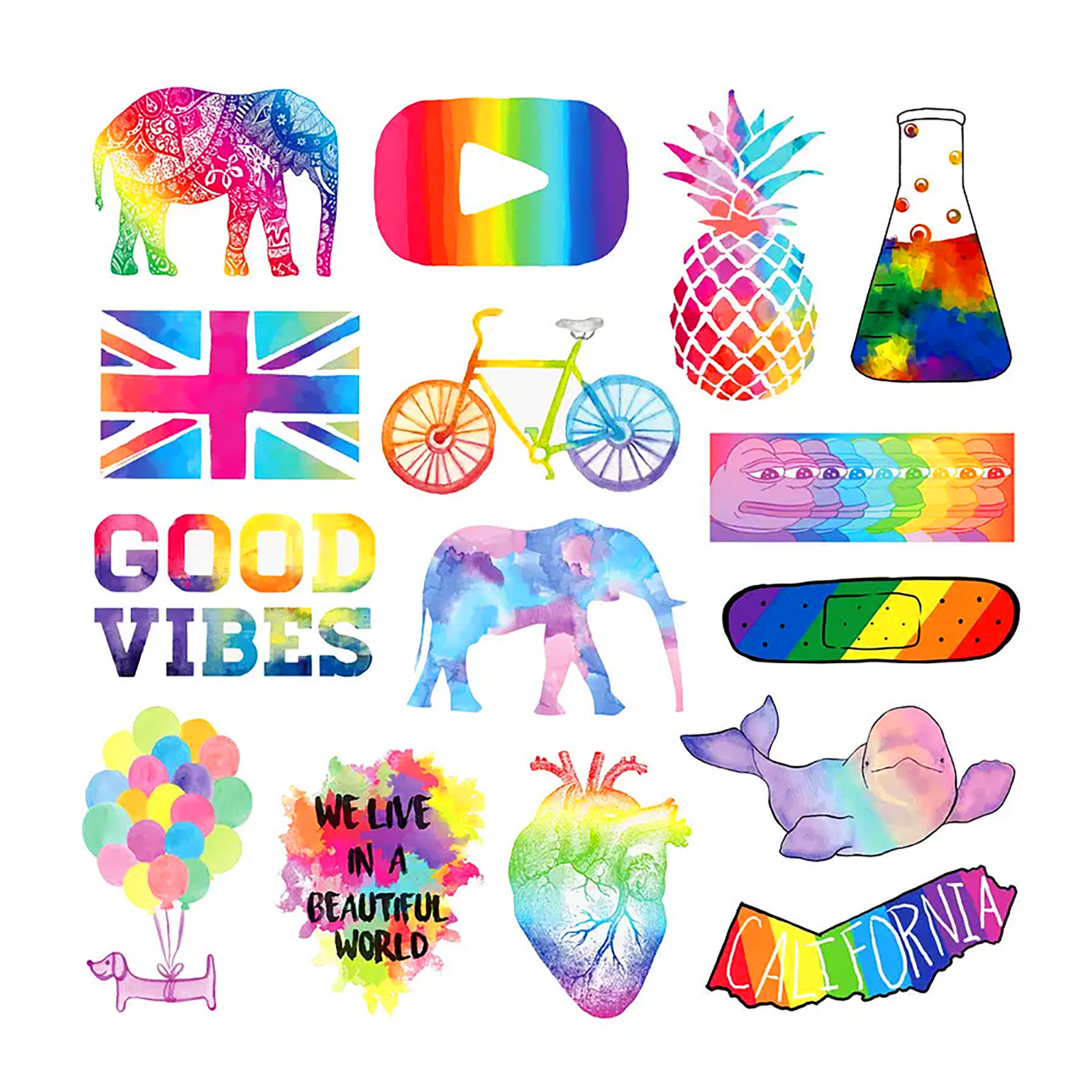 50 PCS Pride Month Sticker Pack Rainbow LGBT Queer Inclusive Stickers Gifts