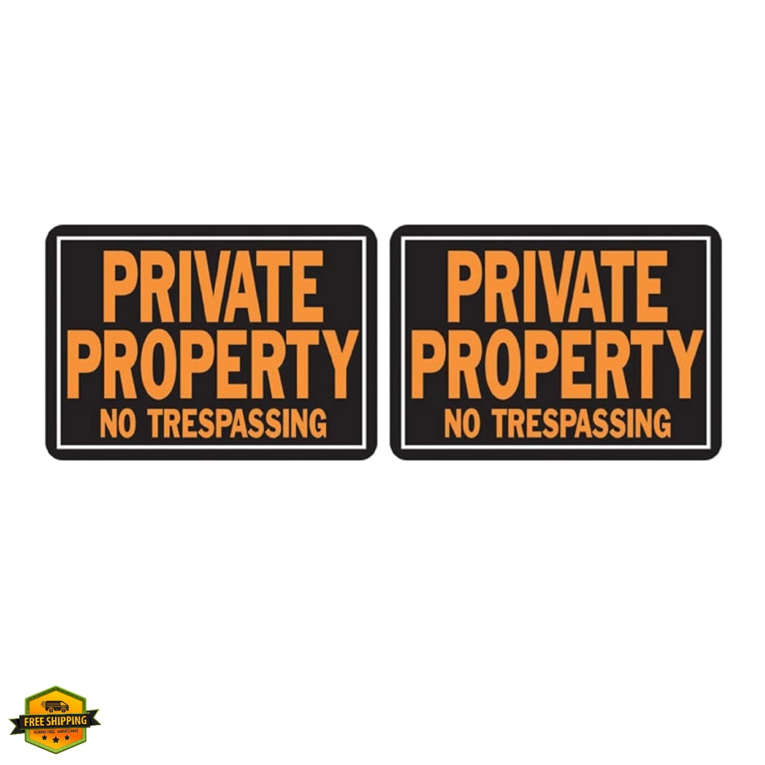 Products 848 Private Property No Trespassing Aluminum Sign 9.25" x 14" Orange…