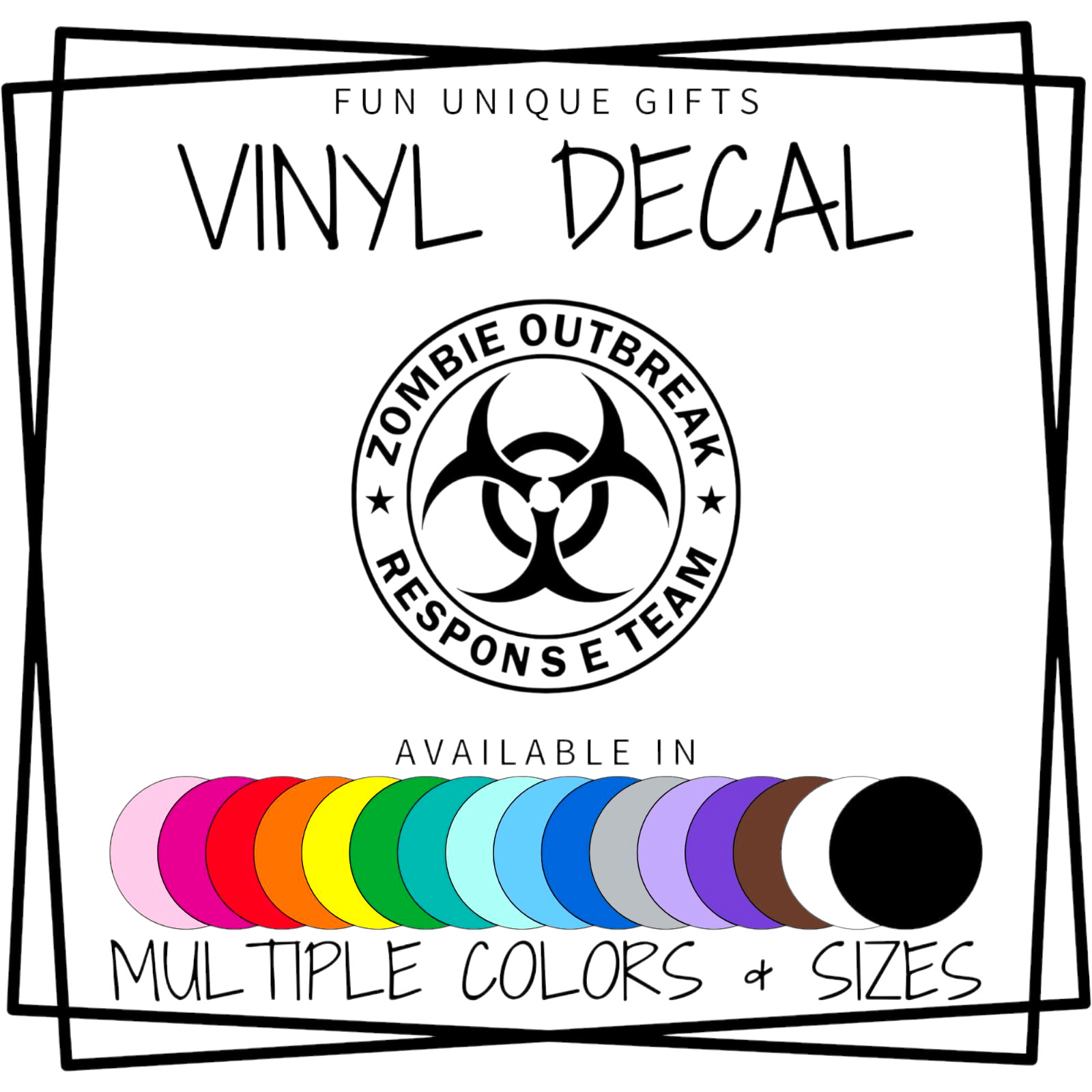 Zombie Response Team Vinyl Decal Sticker -Multiple Colors & Sizes- SHIPS FREE!