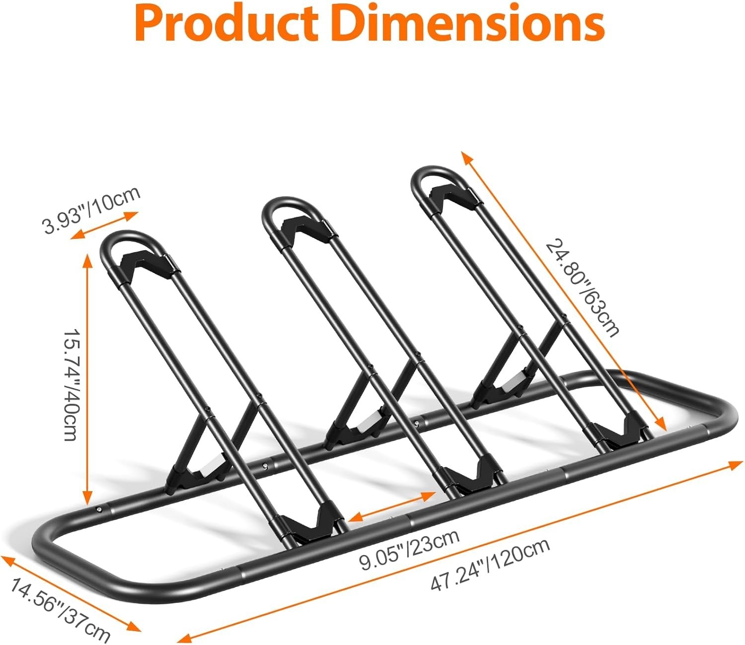3-Bike Floor Rack for Garage & Outdoor – Ideal for Mountain, Road & Kids Bikes