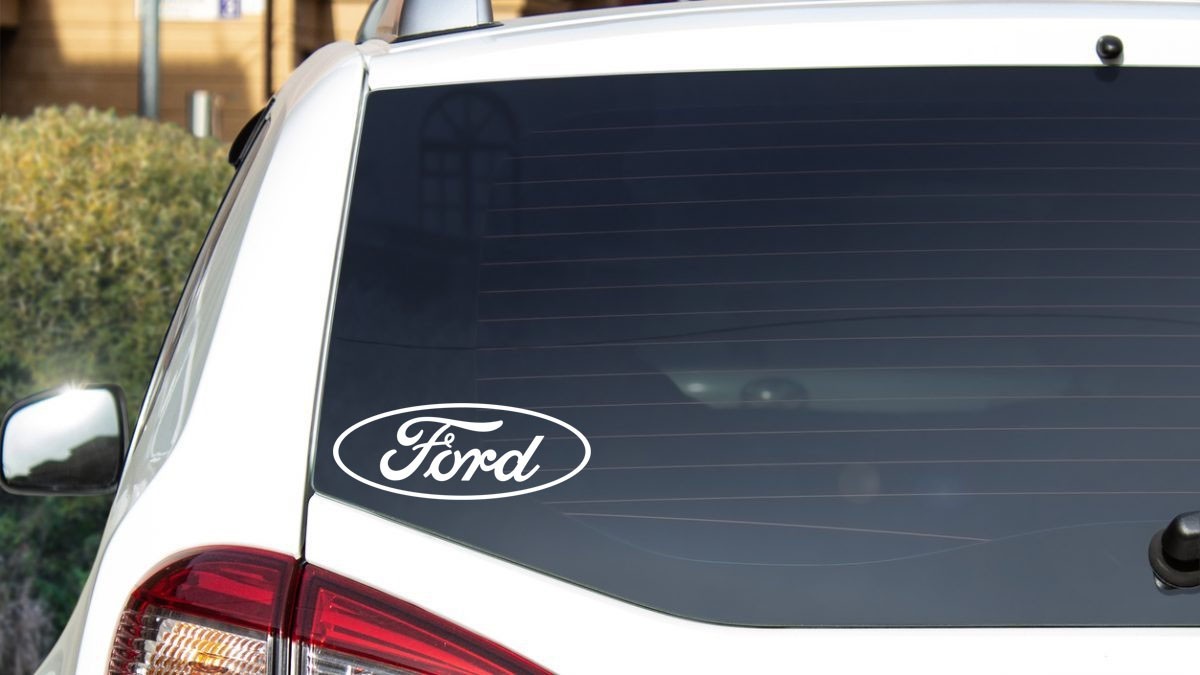 Ford Oval Decal, Vinyl Die Cut Window Sticker, 100% Made In USA