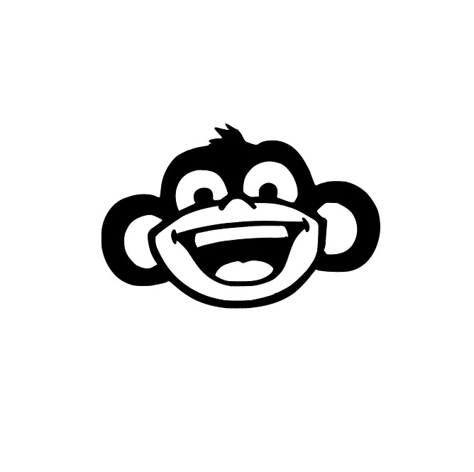 Funny Monkey Vinyl Decal Sticker -Multiple Colors & Sizes- FREE SHIPPING