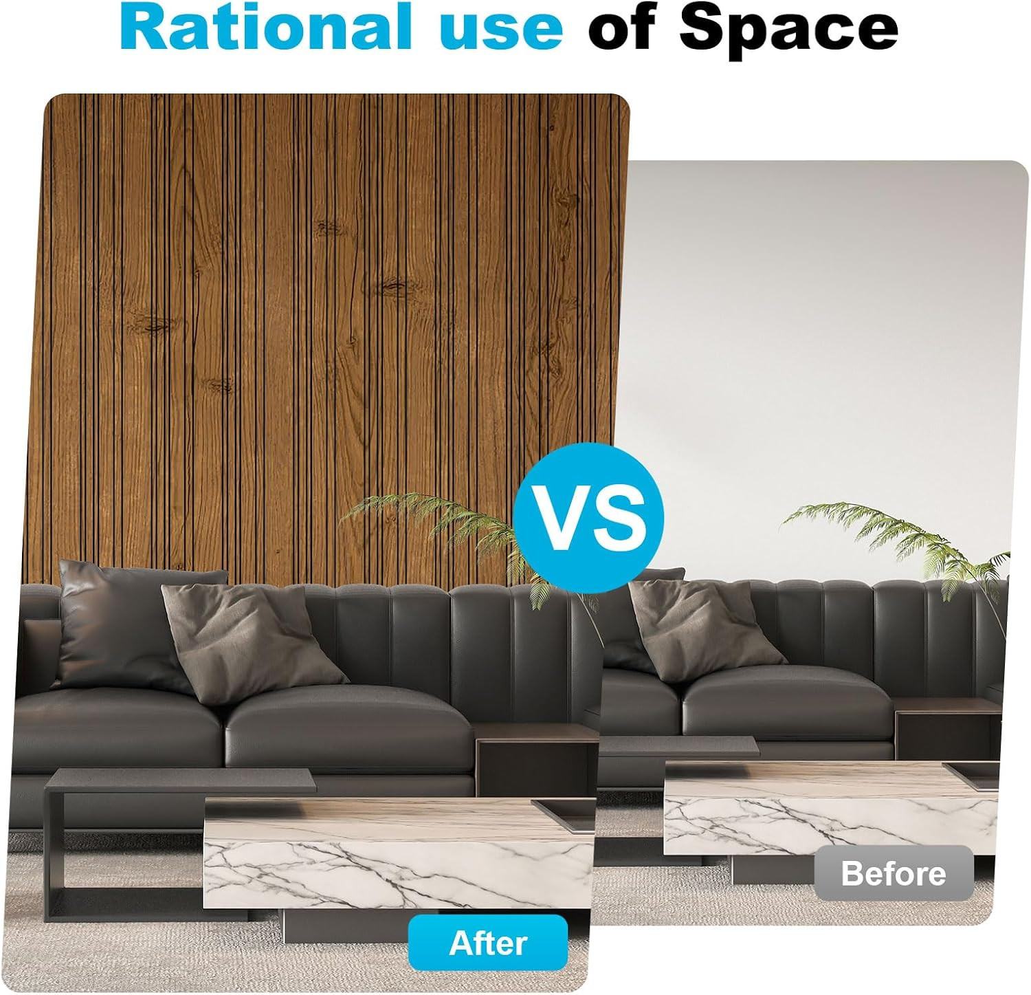 Recycled Wood Grain Wall Panels – 4-Pack Wainscoting for Stylish Decor