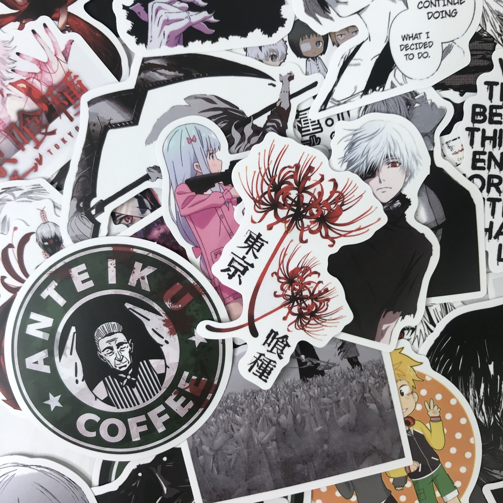 50pc Tokyo Ghoul Dark Fantasy Manga Guitar Laptop Notebook Decal Sticker Pack