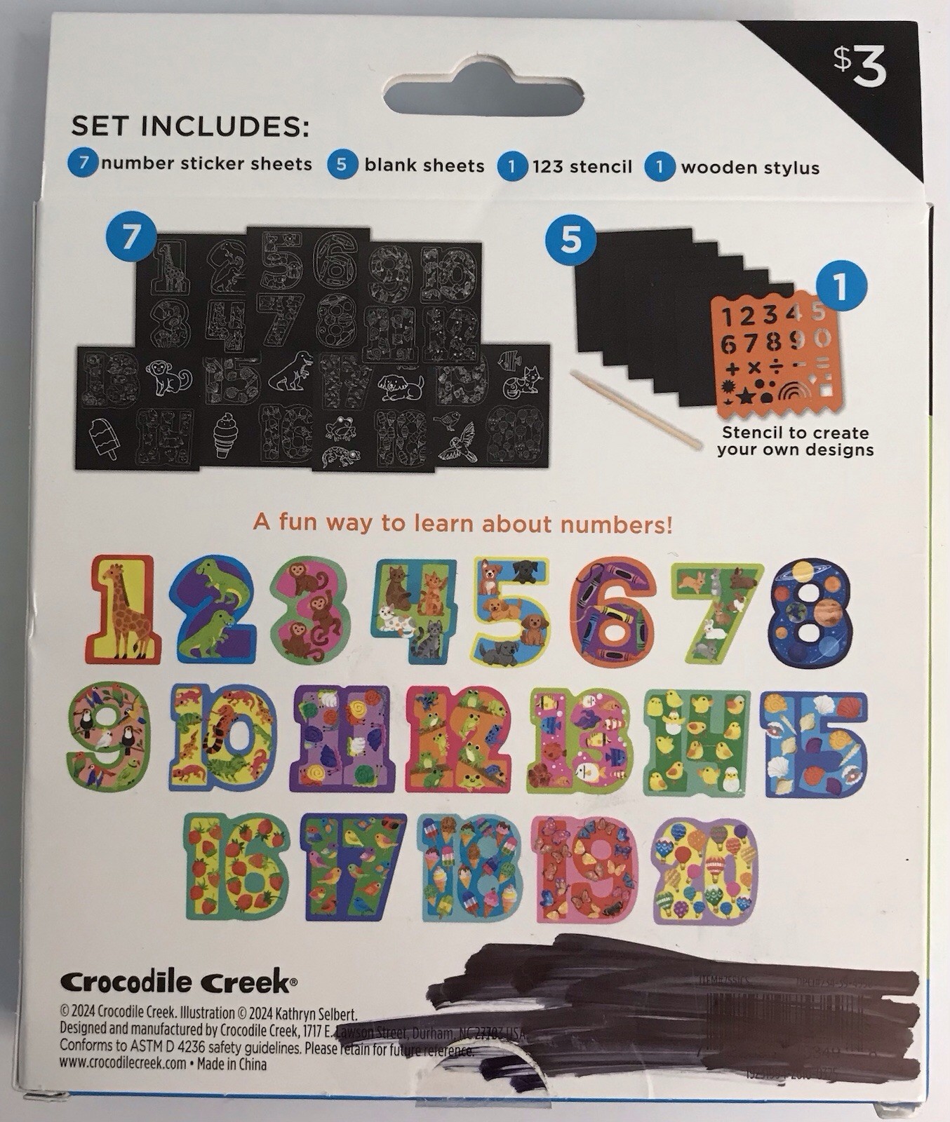 Crocodile Hunter ABC Scratch Art Sticker x 2 & 123 Scratch Art Stickers x 2 NEW
