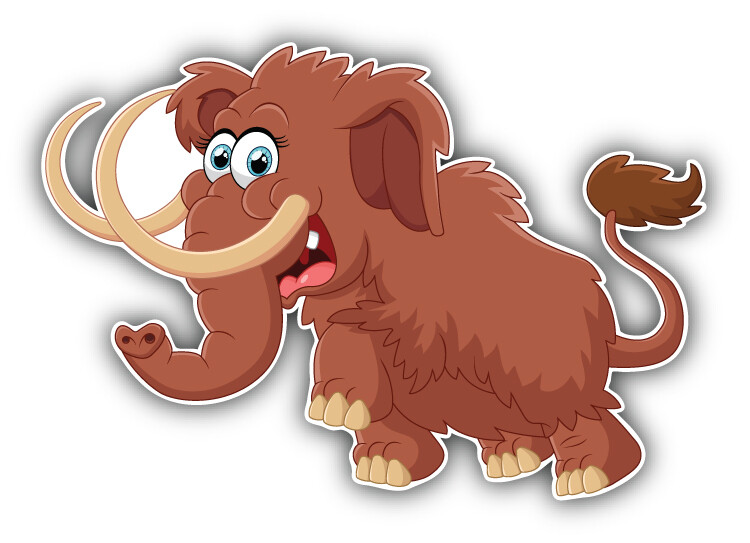 Crazy Mammoth Animal Car Bumper Sticker Decal