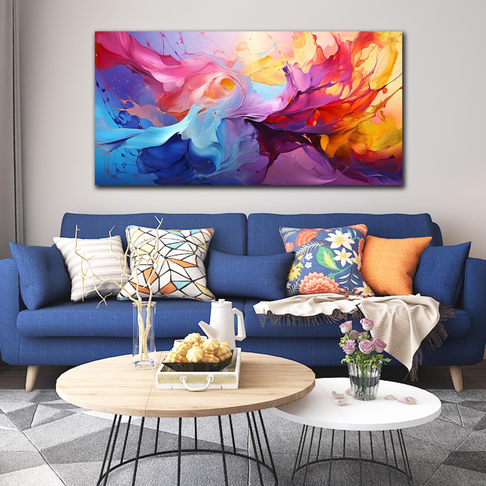 GUGIKA Abstract Wall Art for Living Room, Colorful Canvas Wall-Art for Bedroo…