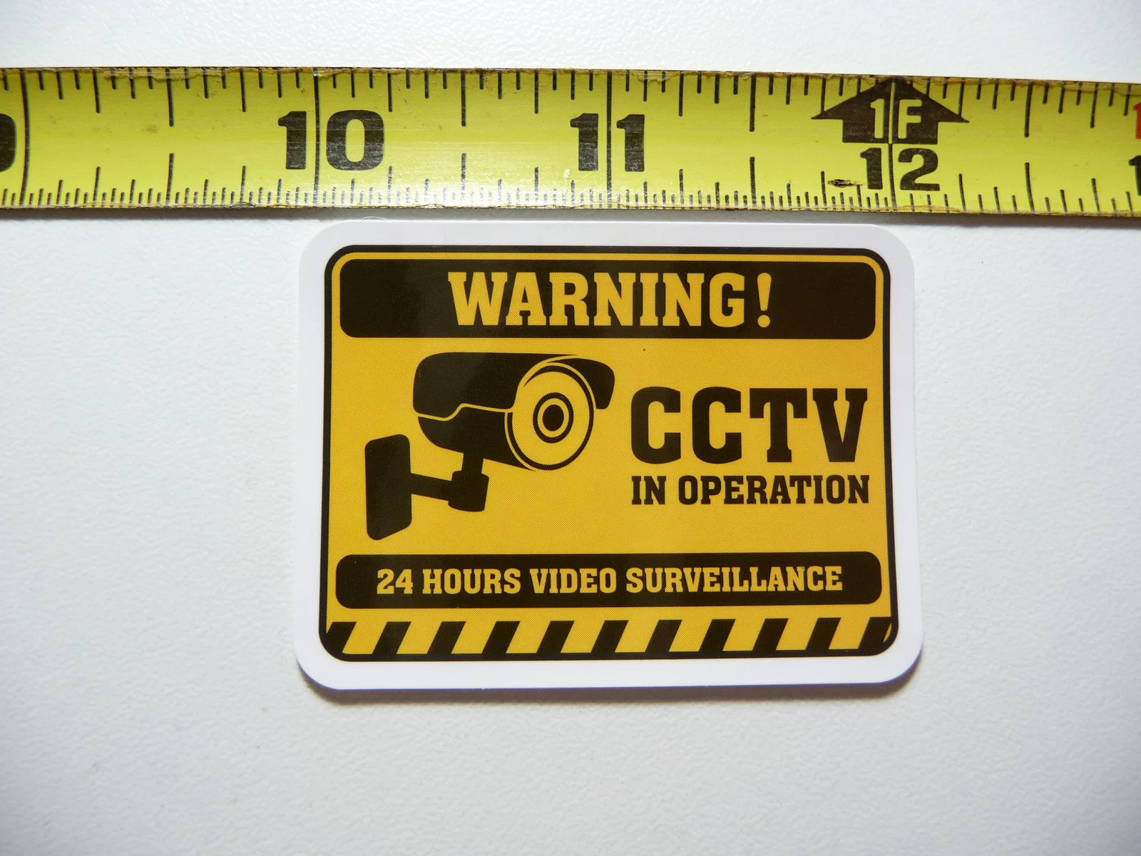 WARNING CCTV OPERATION 24 HOURS SMALL STICKER DECAL BUSINESS COMPANY POLICY
