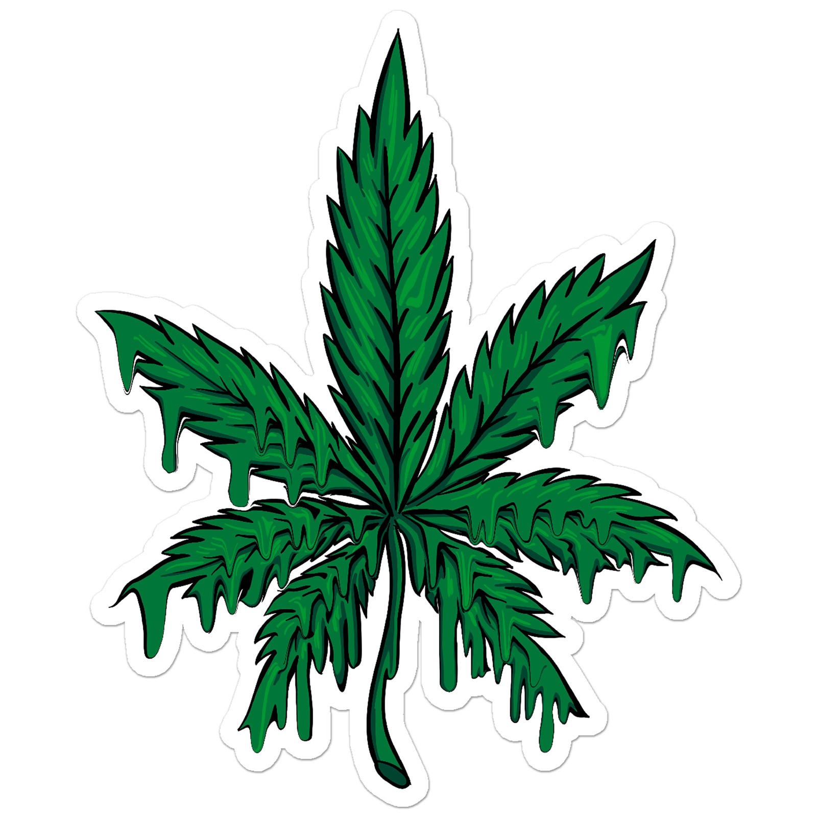 Melting Marijuana Leaf – Vinyl Decal Sticker – Car Window Laptop – ebn8714