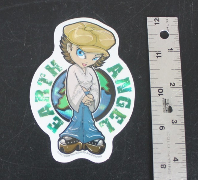 Earth Angel 2003 Y2K ODM Brand Imports Prism Holo Girl Power Vending Sticker