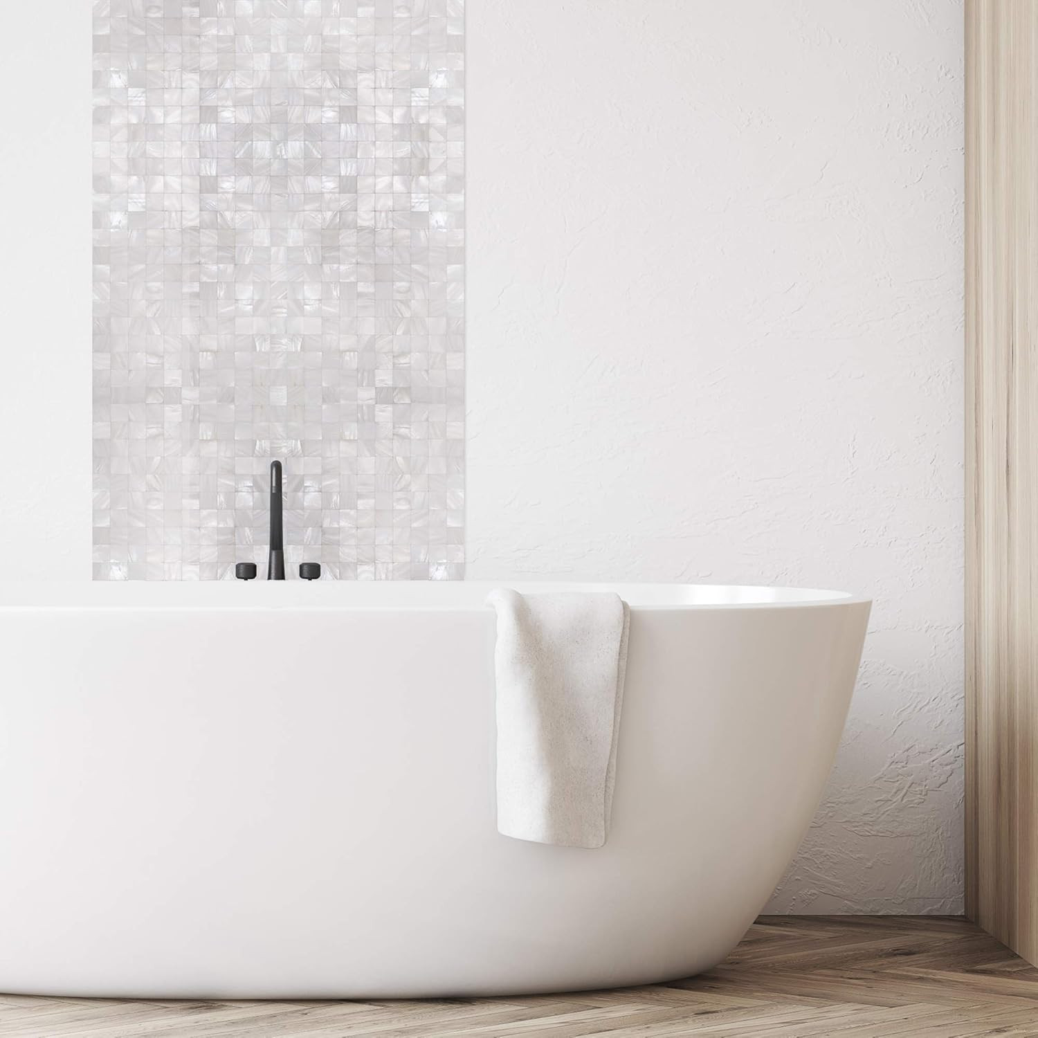 Peel and Stick Mosaic Shell Backsplash Sticker for Kitchen, Bedroom and Bathroom