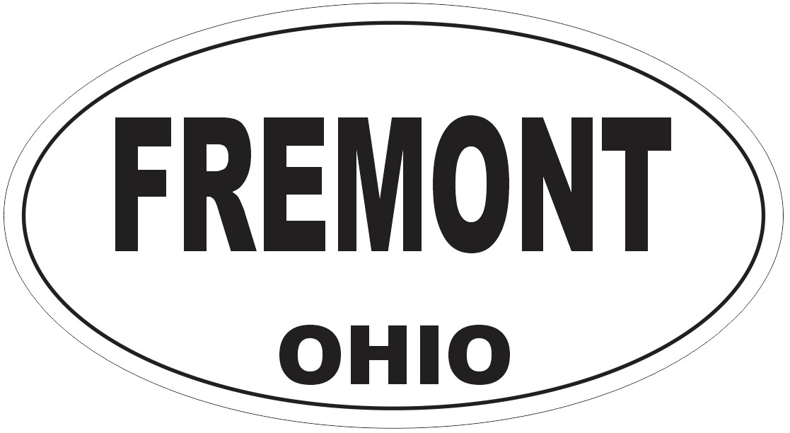 Fremont Ohio Oval Bumper Sticker or Helmet Sticker D6095