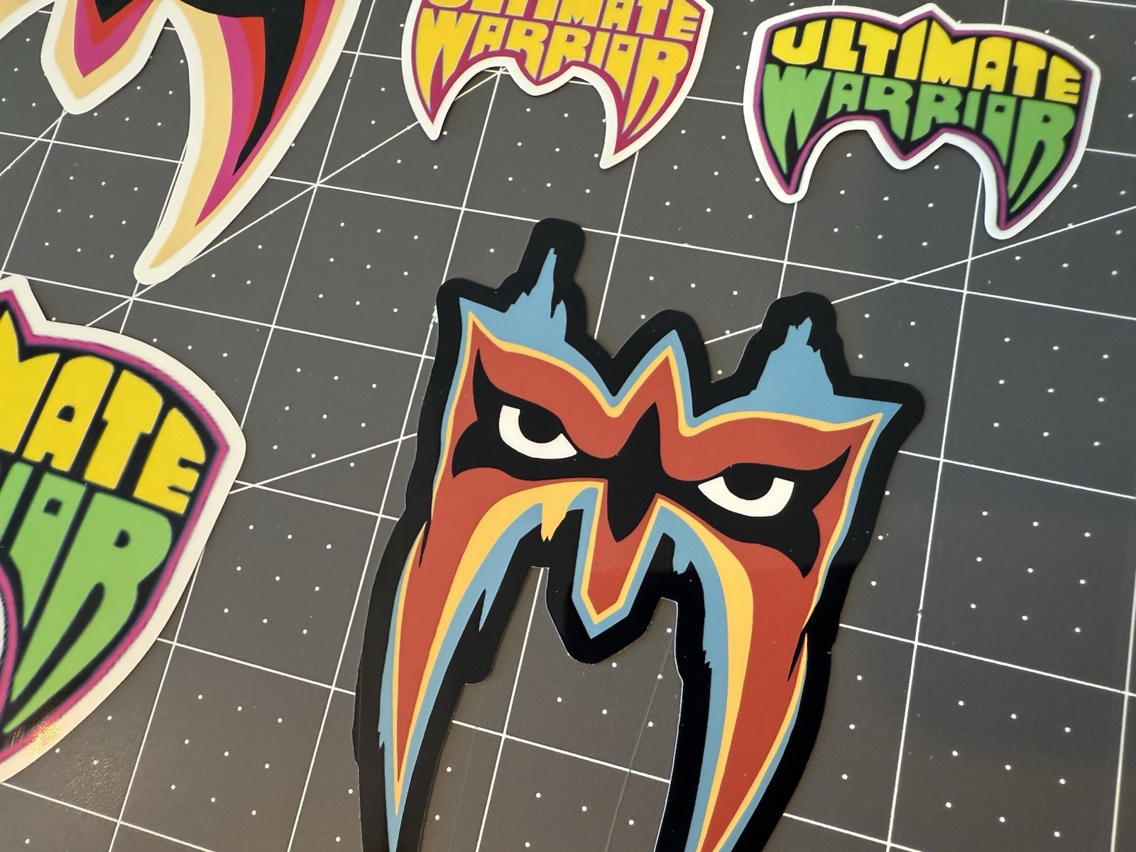 Ultimate Warrior Sticker Mask 5 Sticker Lot WWE WWF Wrestling