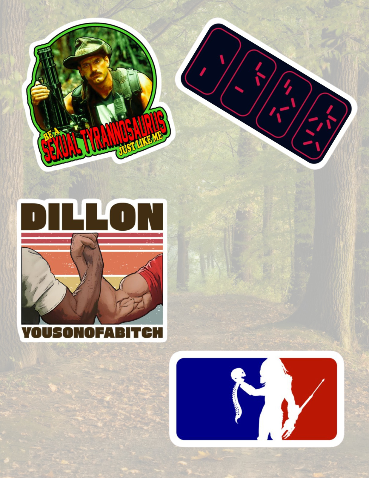 Predator Horror 80's Movie 4pc Sticker Pack