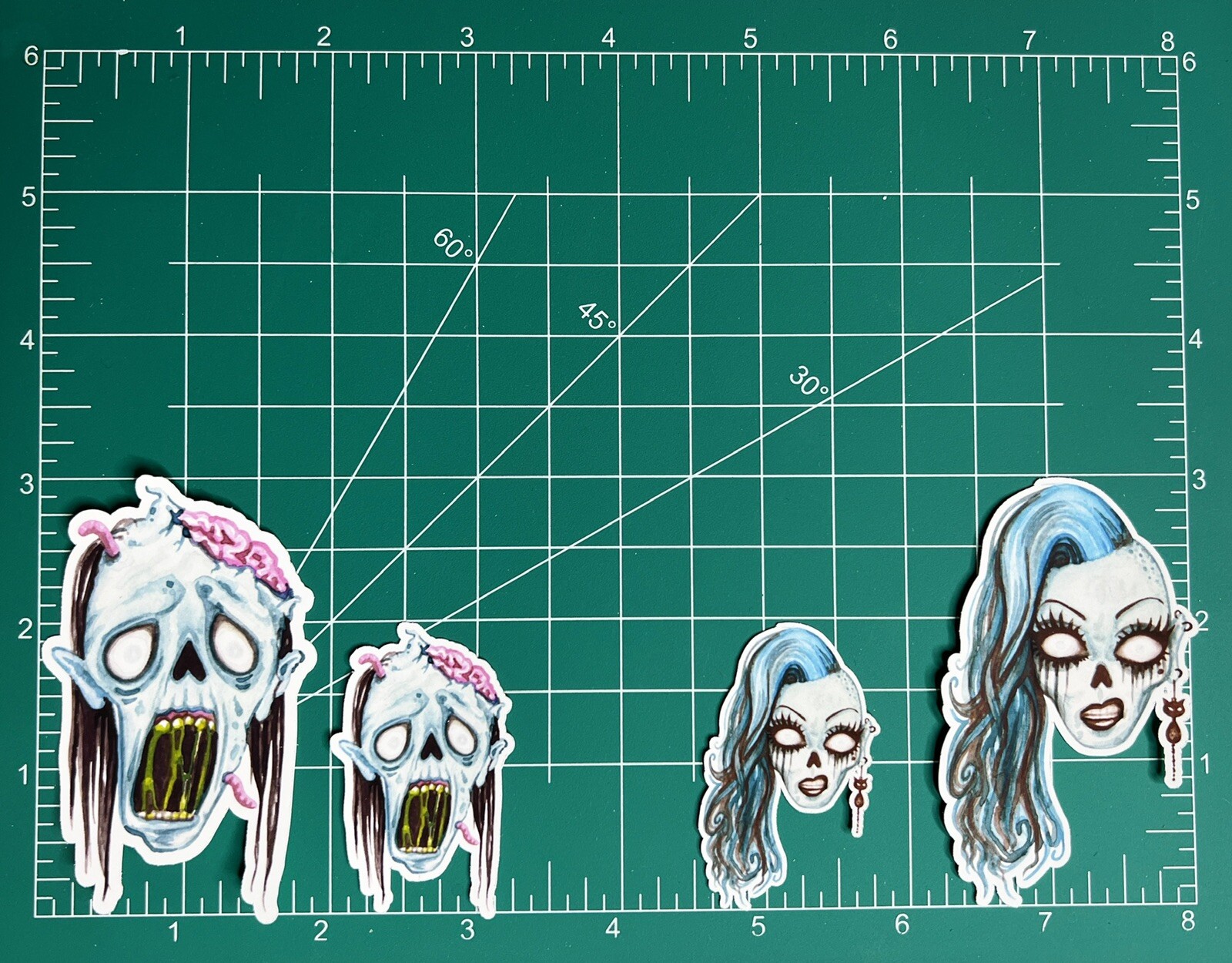 Zombie Stickers 3” Wide – Pack Of 10