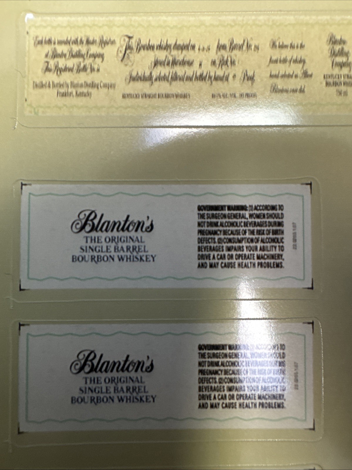 Blanton’s Bourbon Mini labels – 6 Label Sets – Vinyl Bottle Label Stickers