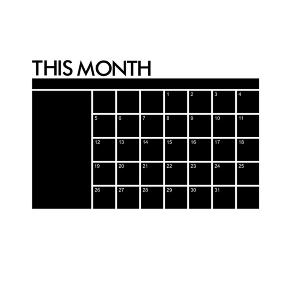 Calendar Blackboard Stickers Office Reusable Wall Planner Erasable Desk