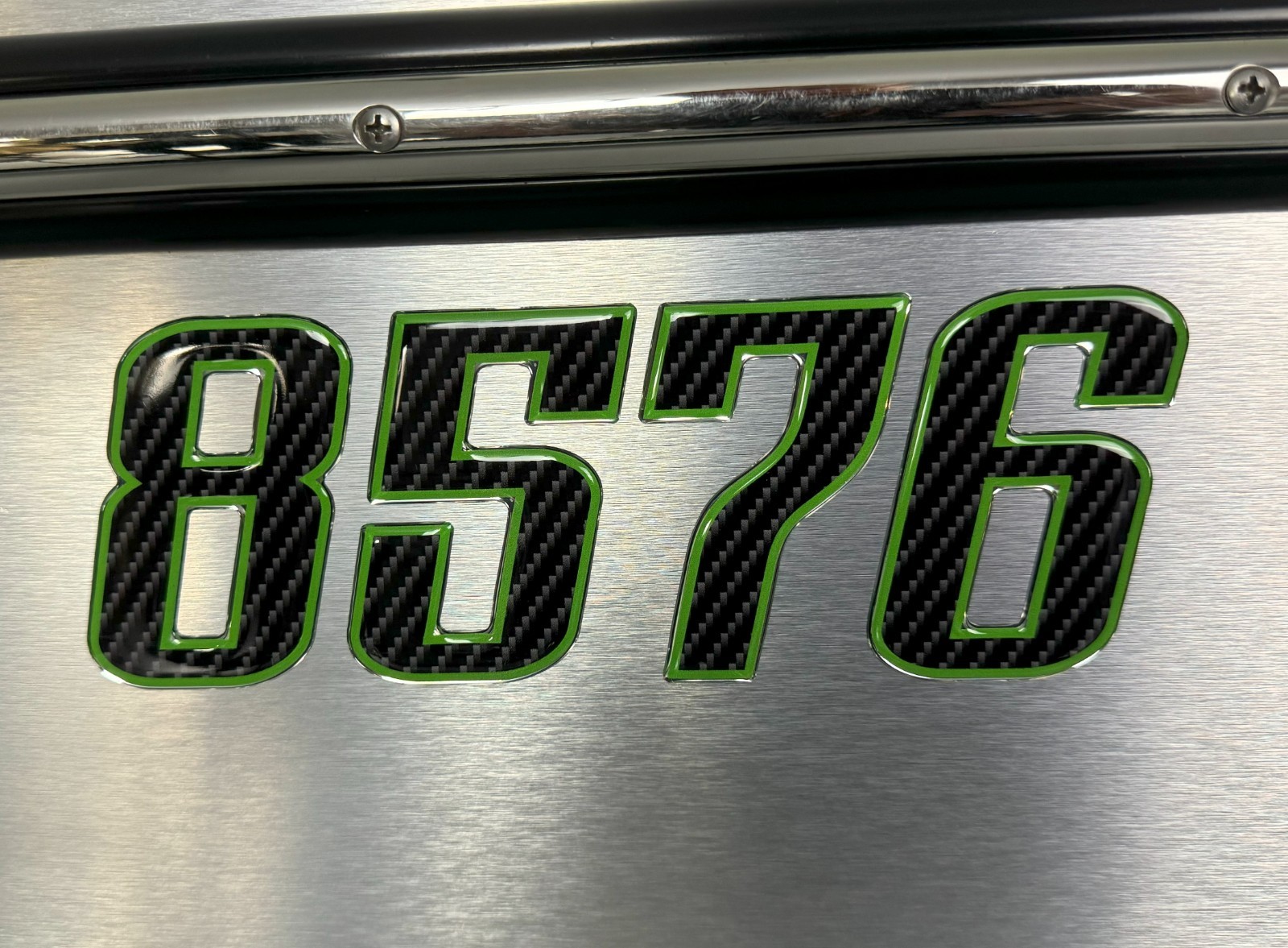 Carbon Fiber Green Boat & Jet Ski Registration Numbers 3D Raised Waterproof 3"