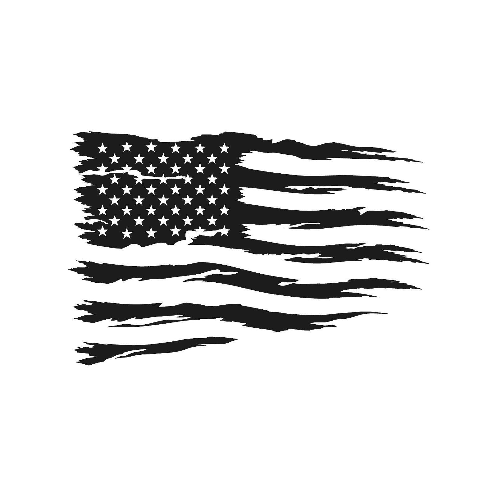 USA Flag Tattered Flag Vinyl Decal Distressed US Flag American sticker