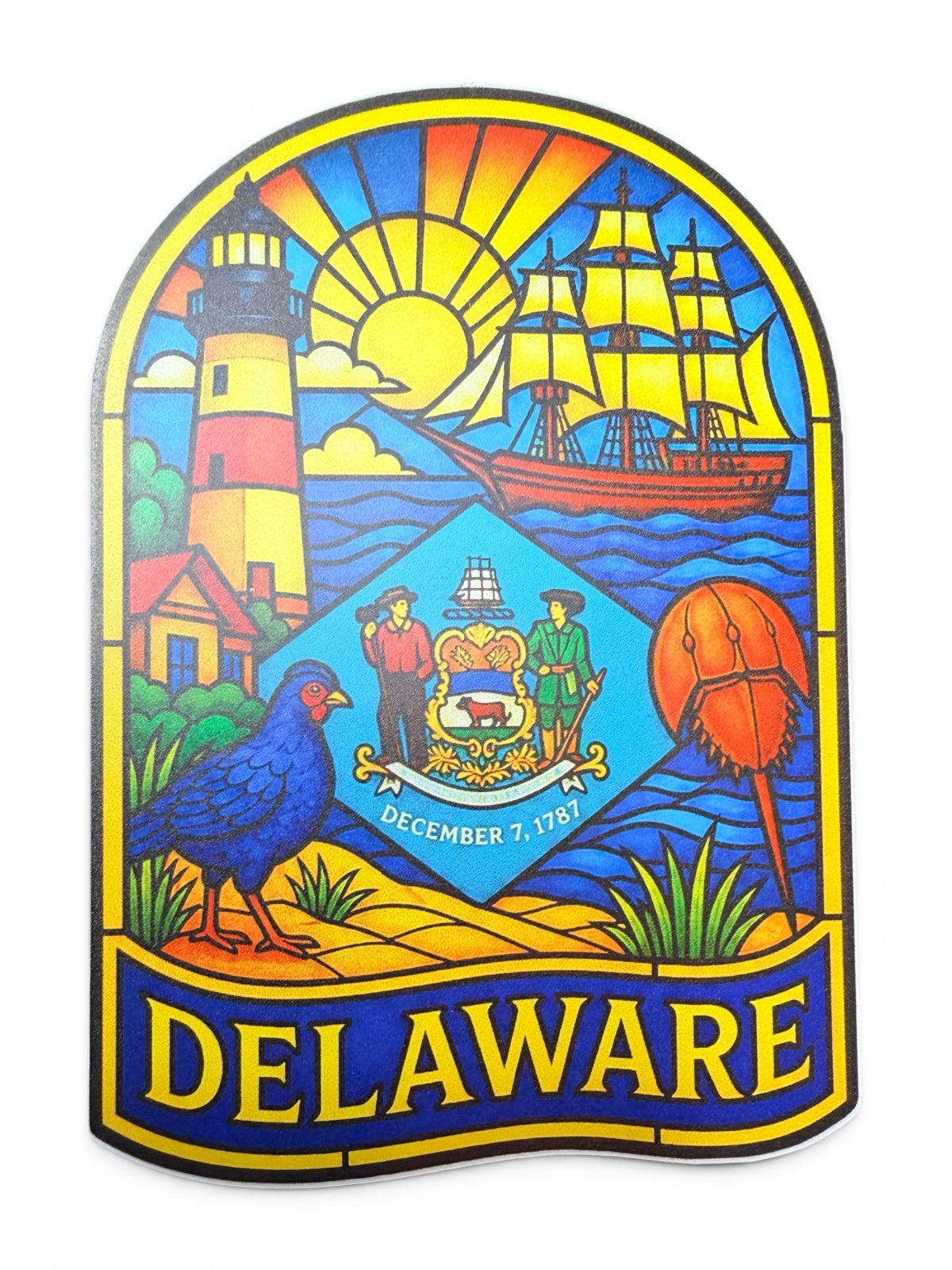 Delaware Sticker Vintage Travel Decal Vacation Souvenir DE Vinyl Laptop Bumper