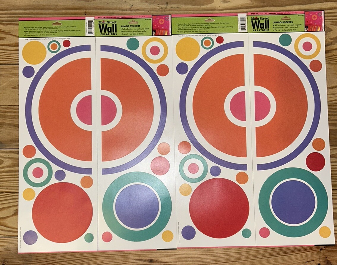 4 Sets Geometric Circles Wall Art Decals Appliques Stickers Removable