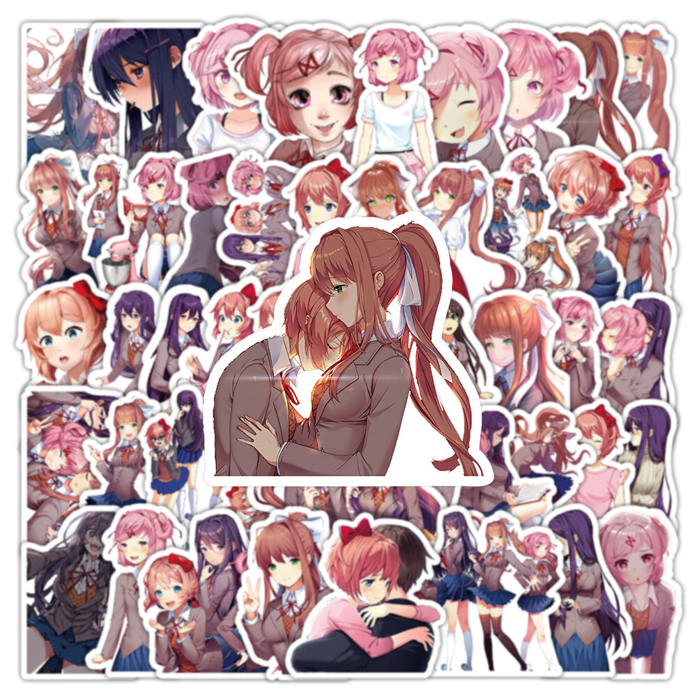 100Pcs Doki Doki Literature Club Game Stickers for Kids Water Bottle Waterproof