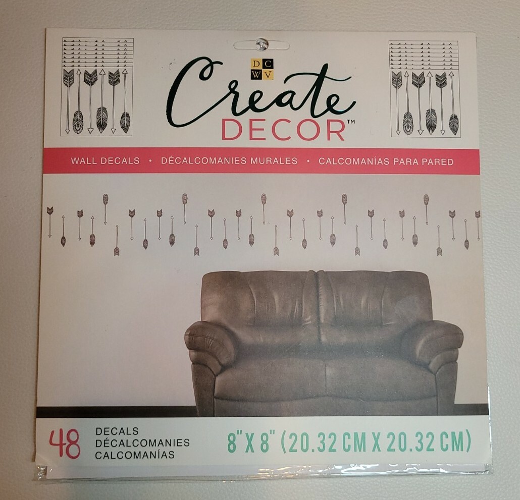 Brand New DCWV Create Decor Arrows 8" X 8" Wall Decals
