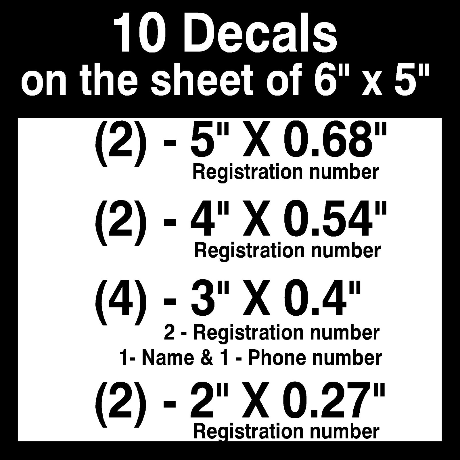 FAA UAS UAV DRONE Registration Number Name Phone Number 10 Decals DJI Pro Mavic
