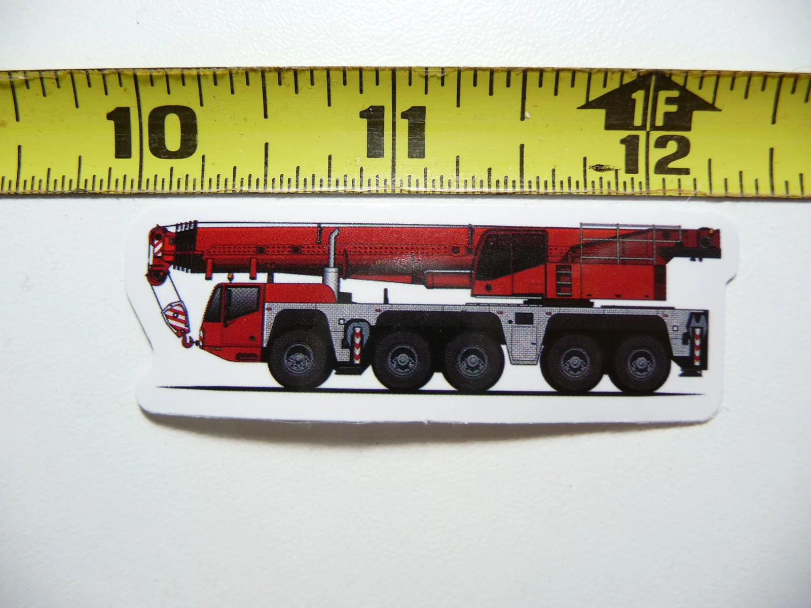 LEFT TRUCK MOUNTED CRANE SMALL STICKER DECAL CONSTRUCTION DEVELOPMENT MACHINERY