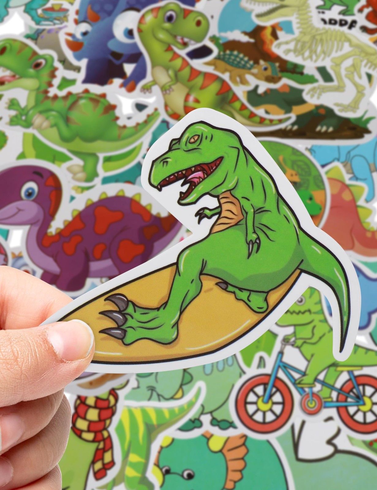 Dinosaur Stickers 100PCS Cute Waterproof Vinyl Pack for Laptop Bottle