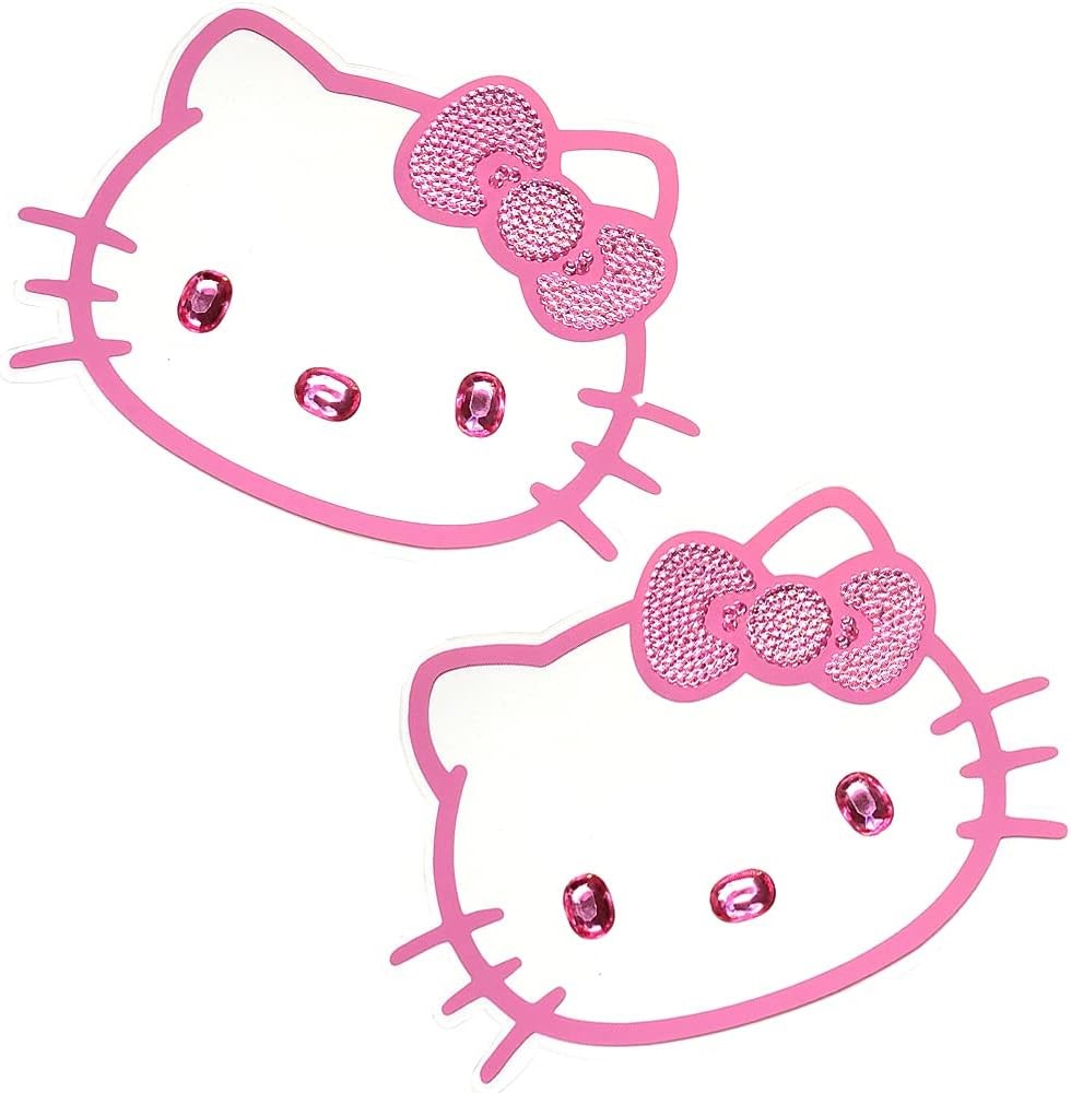 Licensed Sanrio Hello Kitty Pink Bling Sticker Auto Home Office Luggage 2 pak