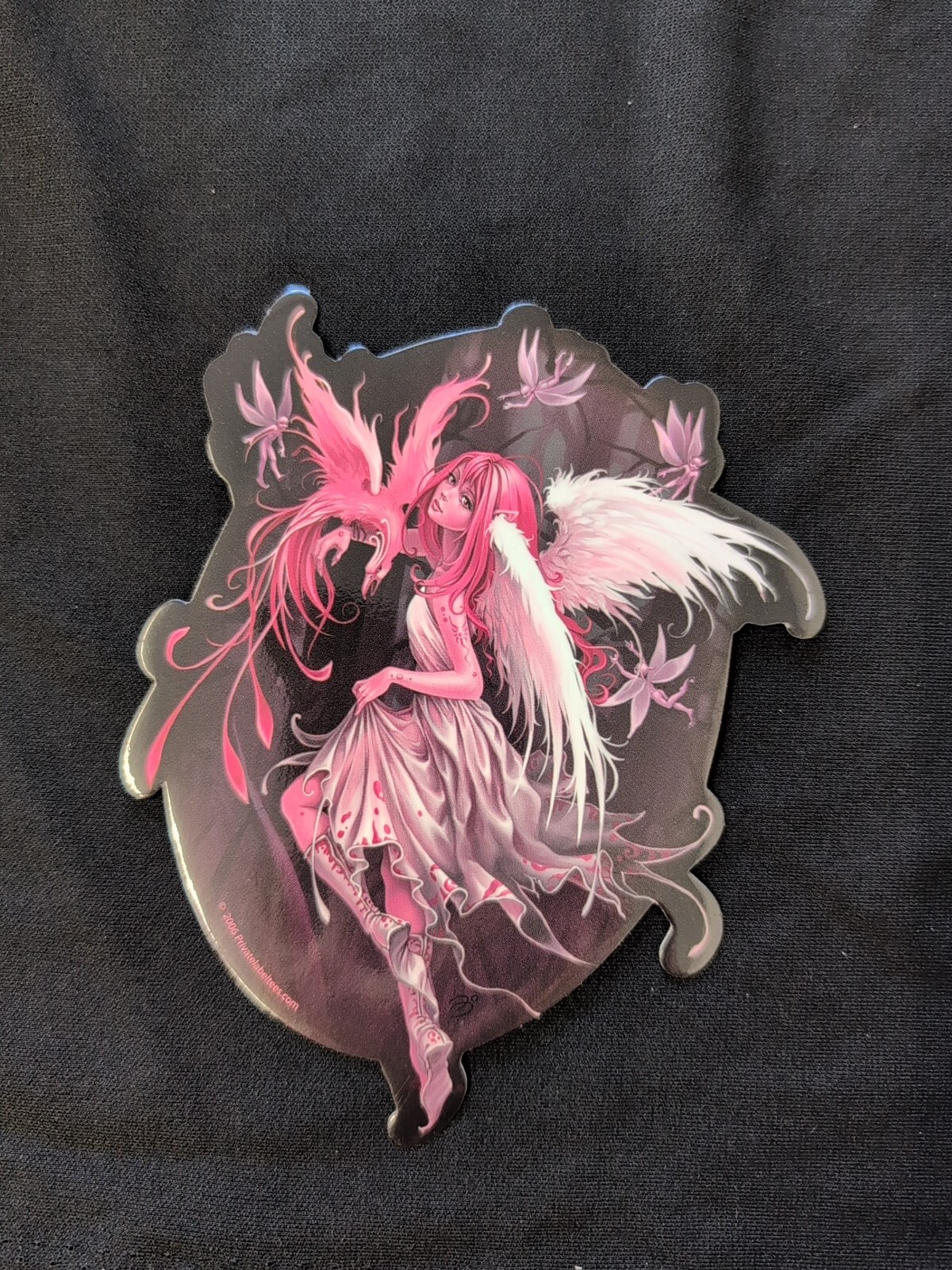 Pink Bird Wings Fairy With Phoenix Bumper Sticker Vinyl Decal 5.5”x 4.5”