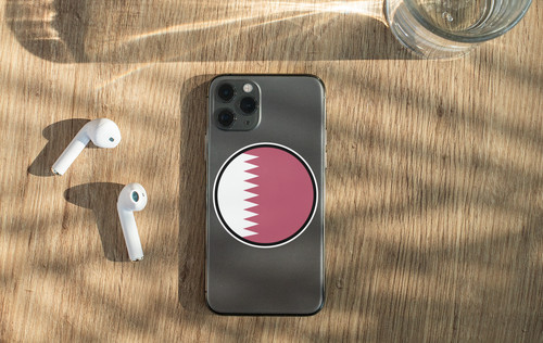 Qatar Flag Circle Sticker Decal