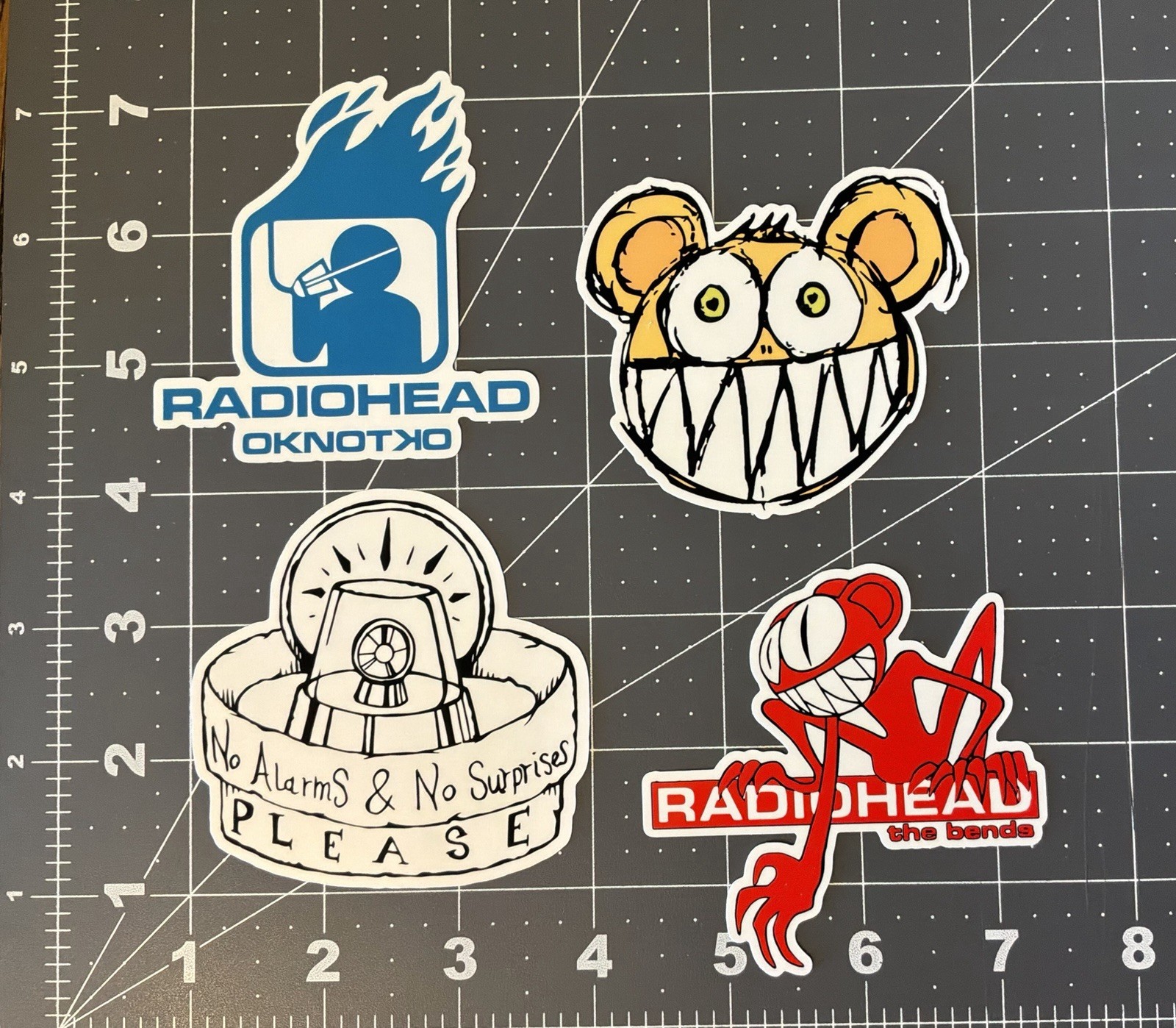 Radiohead Stickers 4 Sticker Lot 3”