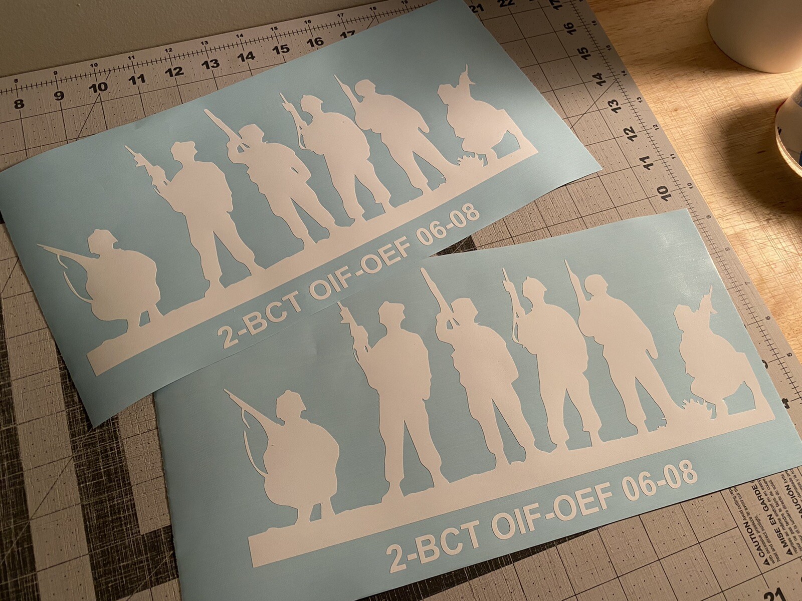 Vinyl Decal for Window – Soldier Silhouettes (Military), Various Colors & Sizes