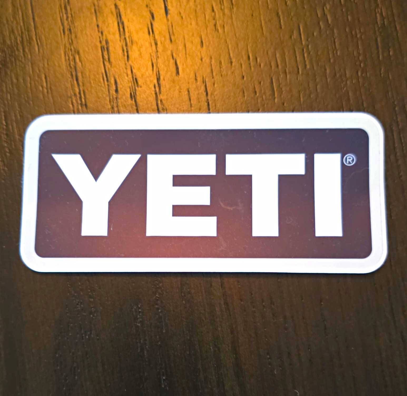 YETI Logo Rectangle Sticker Decal White on Black for Adults/Teens Any Room
