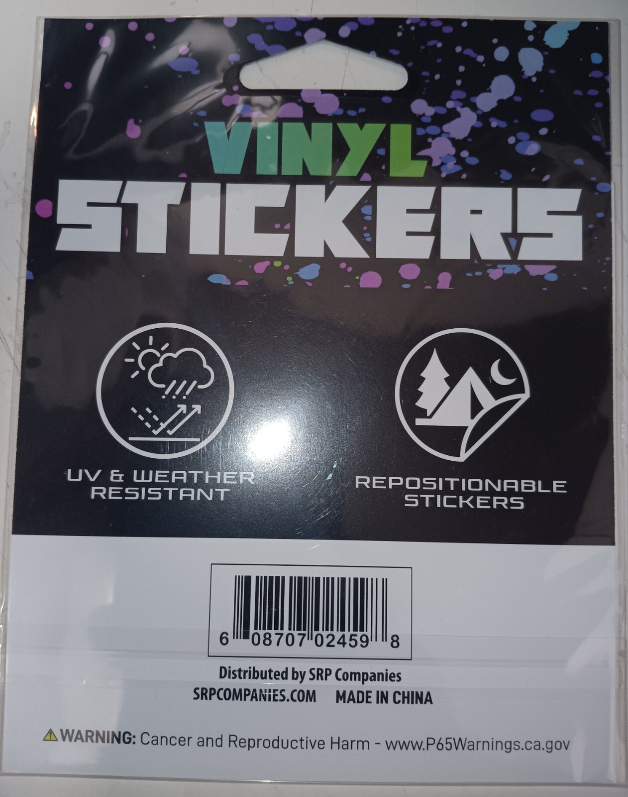 "Camper" Tent/Campfire – Vinyl Sticker – 4.25in x 4in.