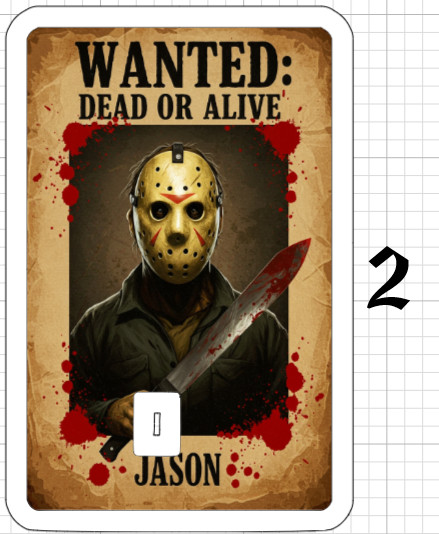 Wanted Poster Jason Credit Debit ATM Card Skin Sticker Halloween Horror Friday