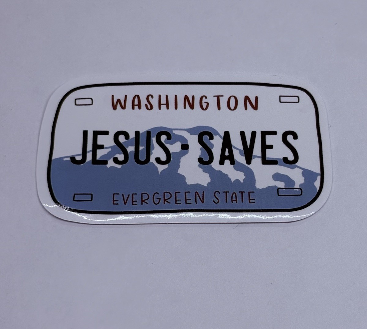 Washington Novelty License Plate Sticker “Jesus Saves” Decal Vinyl Souvenir Tc6