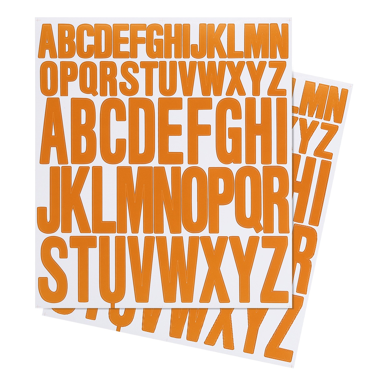 Letter Stickers 1 Inch 2 Inch, 12 Sheets Self Adhesive Alphabet Sticker, Orange