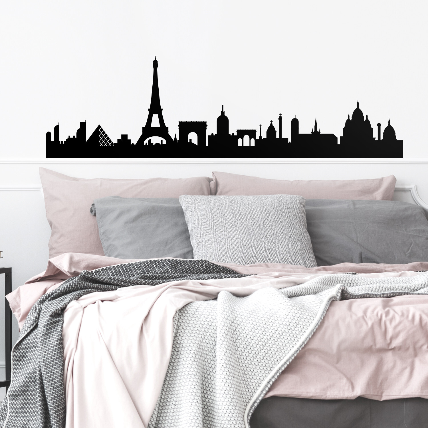 Vinyl Wall Art Decal – Paris Skyline – 20" x 70" – Modern France Decor