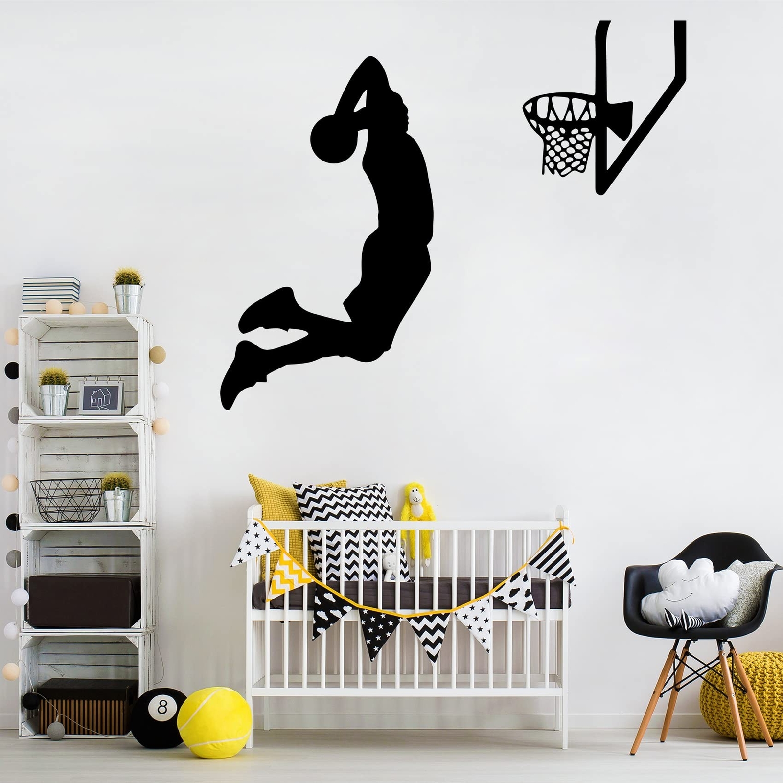 Basketball Wall Decor Sports Stickers Peel and Stick Wall Decals for Boys Bed…