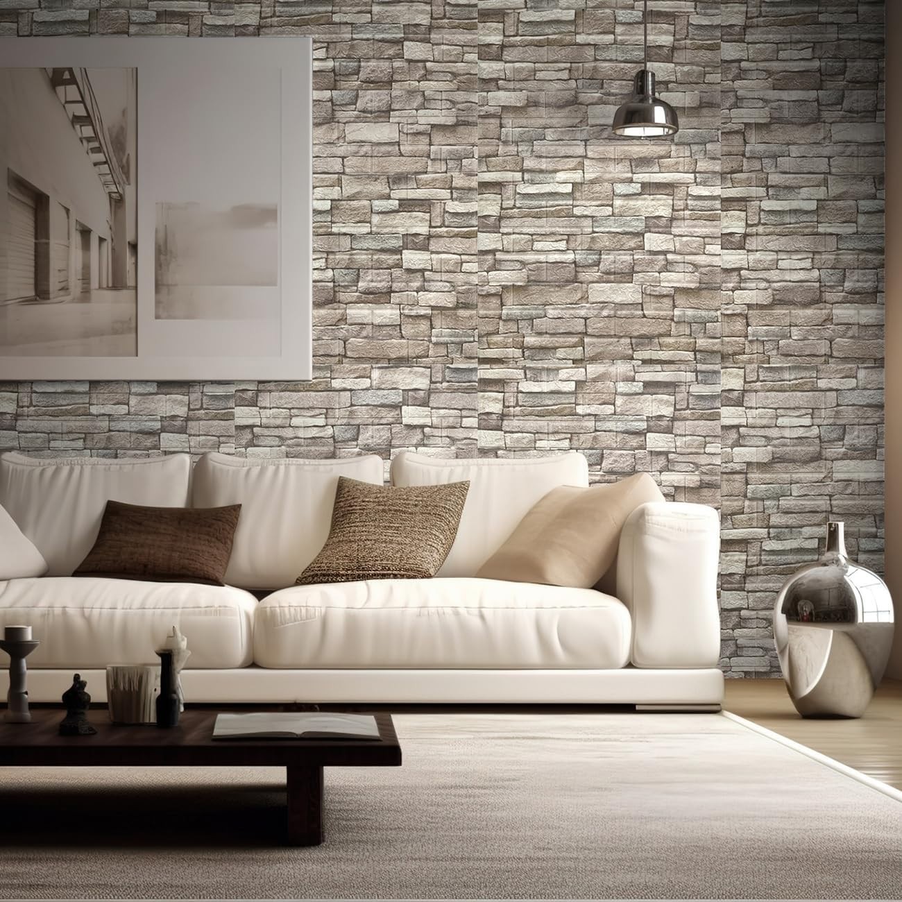 Stylish 3D Peel and Stick Faux Brick Foam Panels – 20 Pack for 29 Sq Ft Coverage