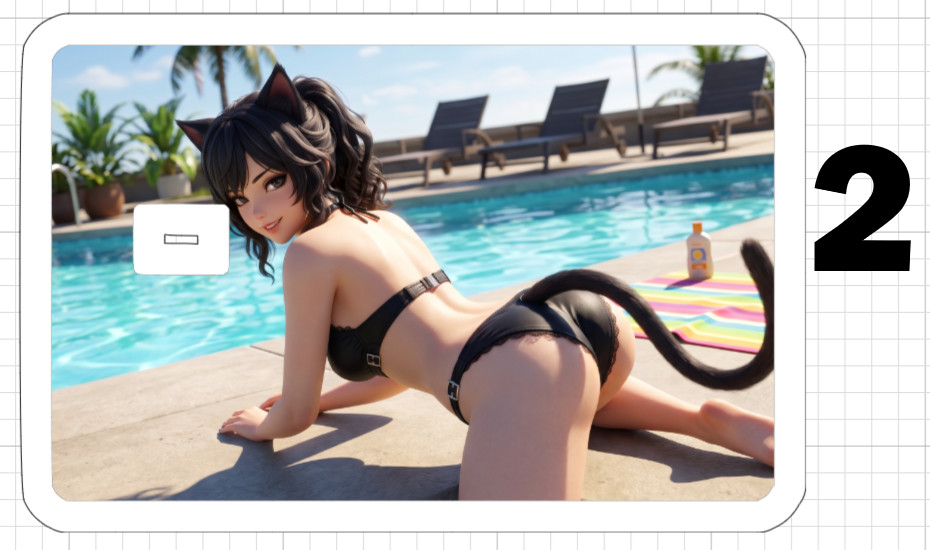 Sexy Anime Girl Credit Debit ATM Card Skin Sticker Hot Manga Kitten Furry Gothic