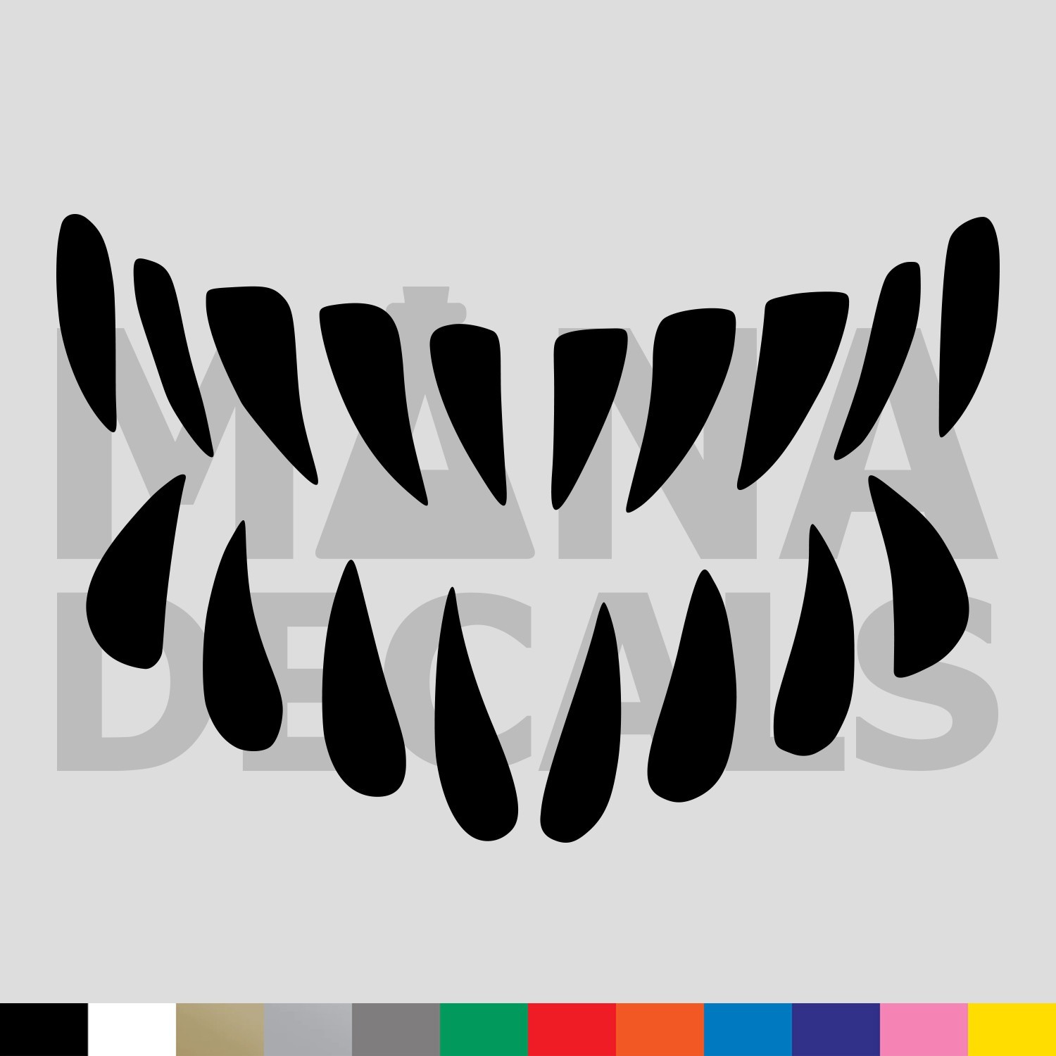 Monster Teeth Vinyl Die Cut Decal Sticker – Creature Scary Evil Grin Smile Bite