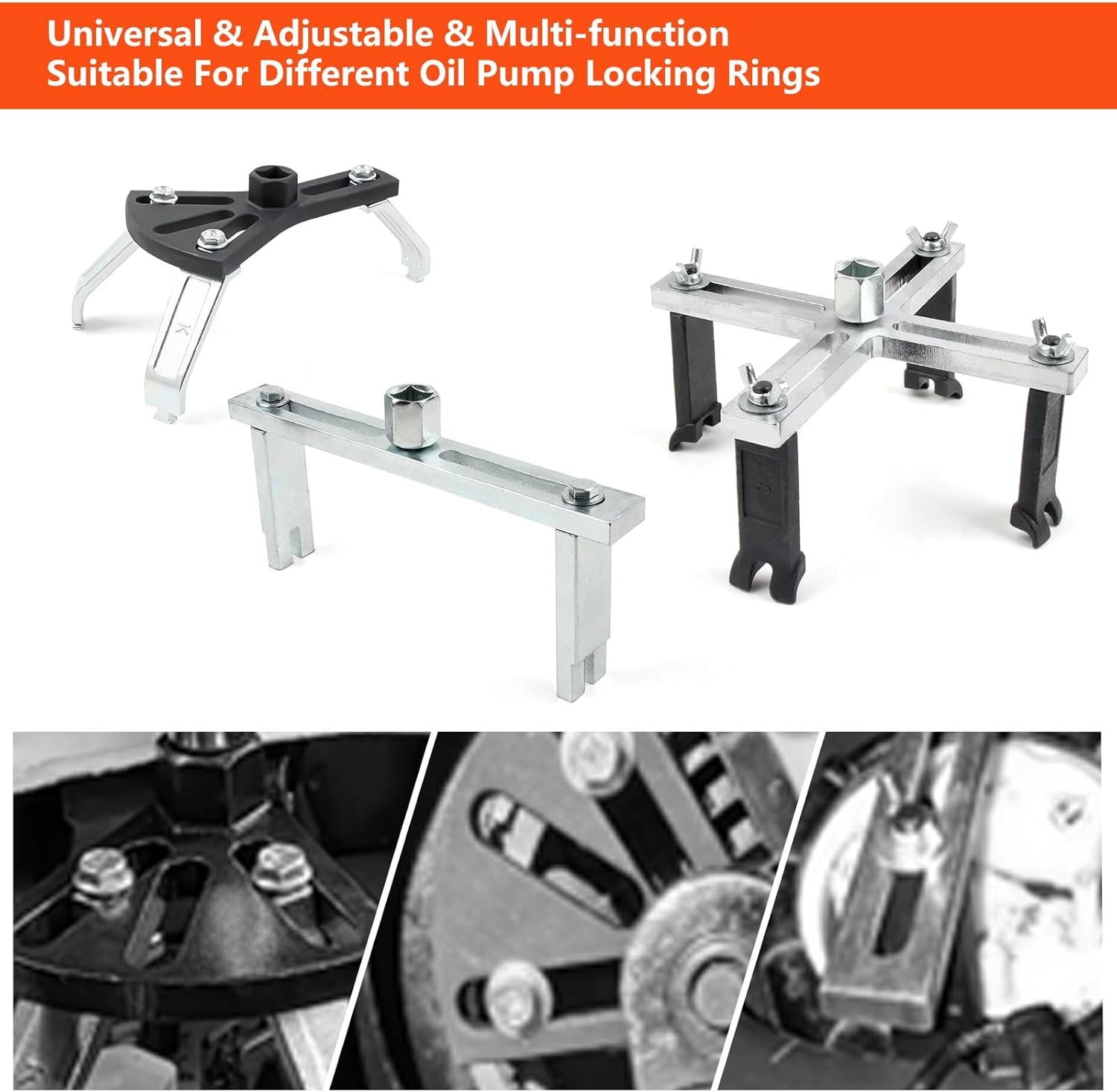Fuel Tank Lock Ring Tool Kits, Universal Fuel Pump Removal Tool 4 PCS with 1 Wre