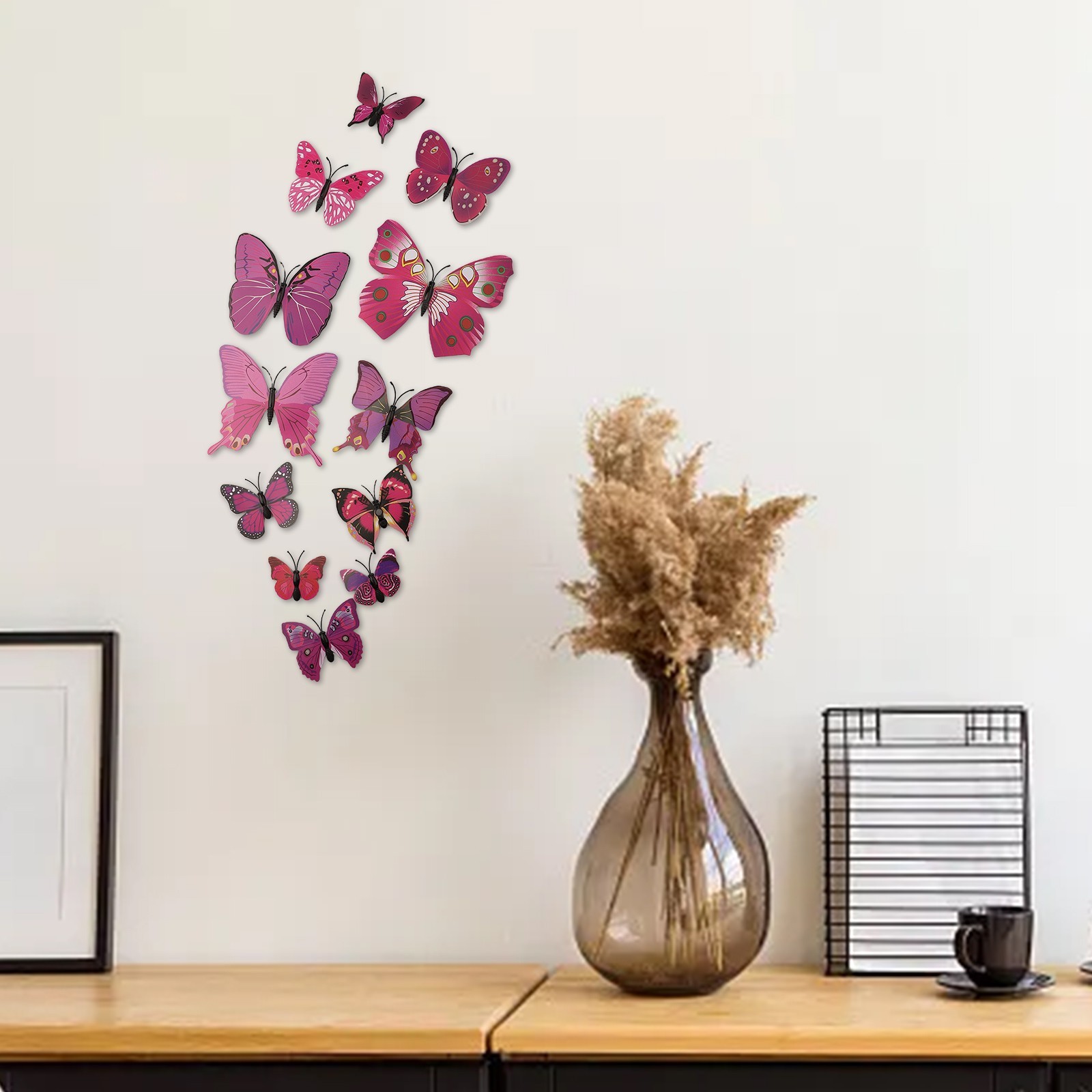 Eco friendly Plastic Butterfly Wall Stickers Set for Outdoor and Indoor Use