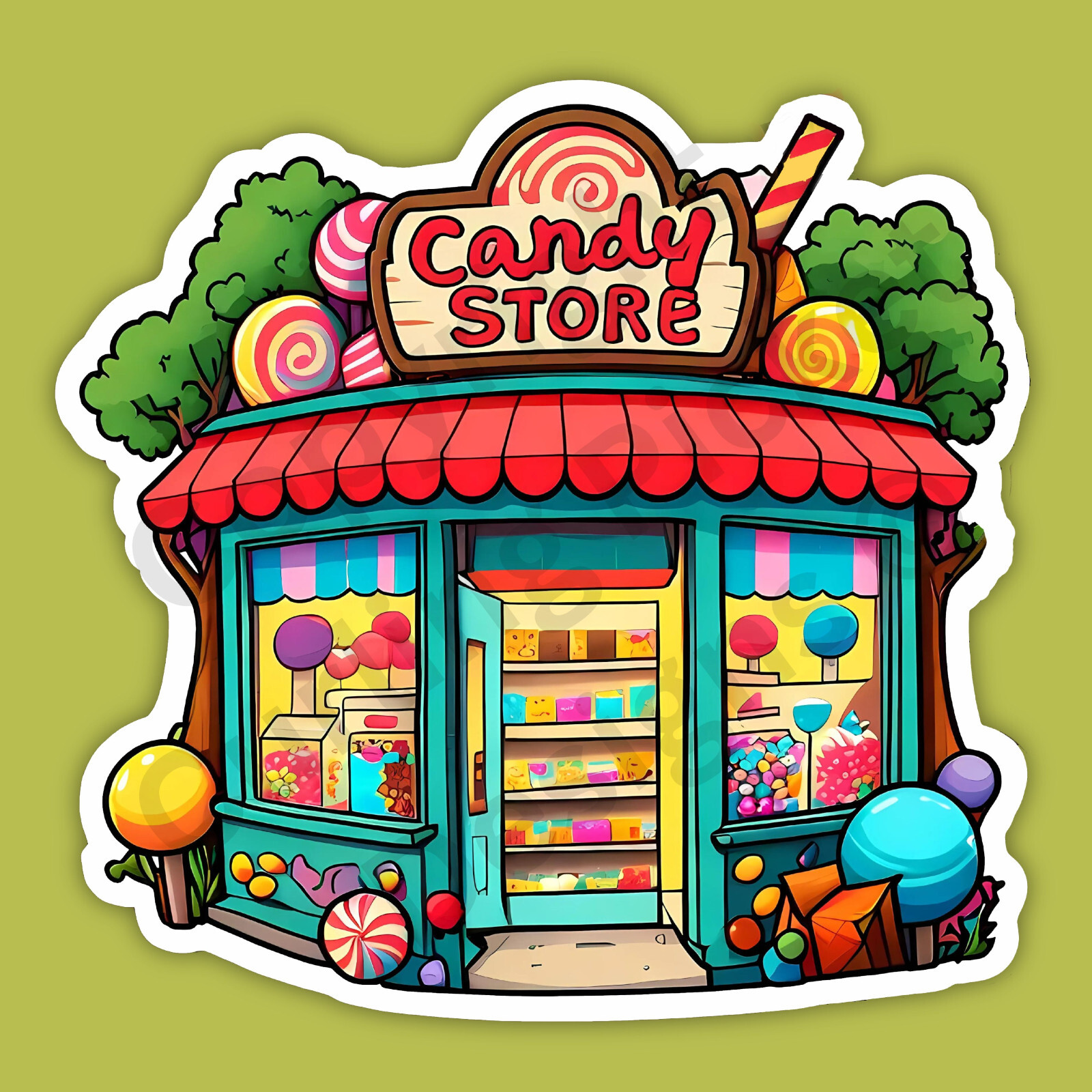Candy Store Sweets Confections Fantasy Style 3" Vinyl Sticker